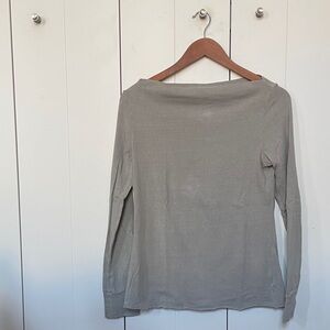 James Perse Cowl Neck Taupe Long Sleeve Top